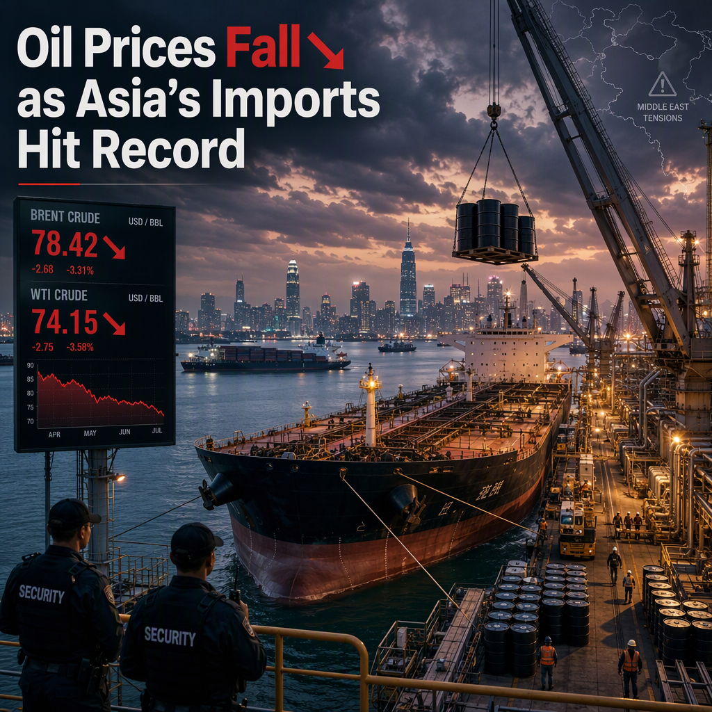 Oil Prices Decline as Asia's Crude Imports Surge to Highest Since Iran War