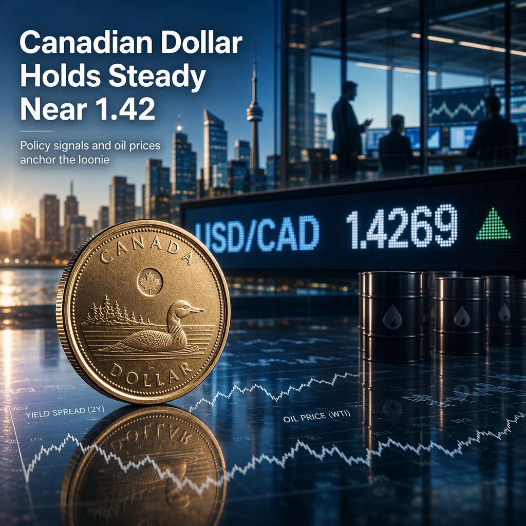Canadian Dollar Stabilizes Near 1.42 Against US Dollar Amid Policy Focus and Oil Support