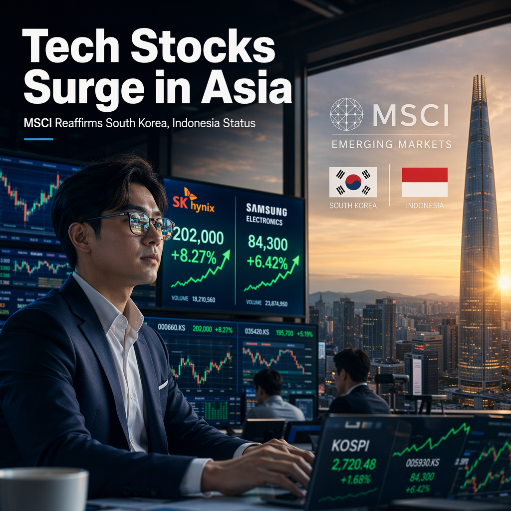 Tech Stocks Rebound in Asia After Sharp Selloff; MSCI Maintains South Korea and Indonesia as Emerging Markets