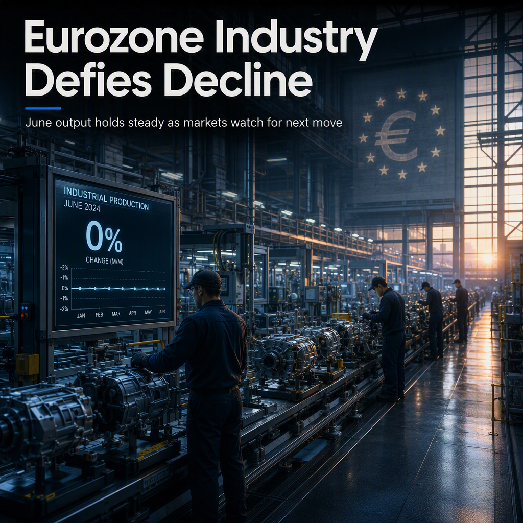 Eurozone Industrial Production Holds Steady in June, Defying Expectations of Decline