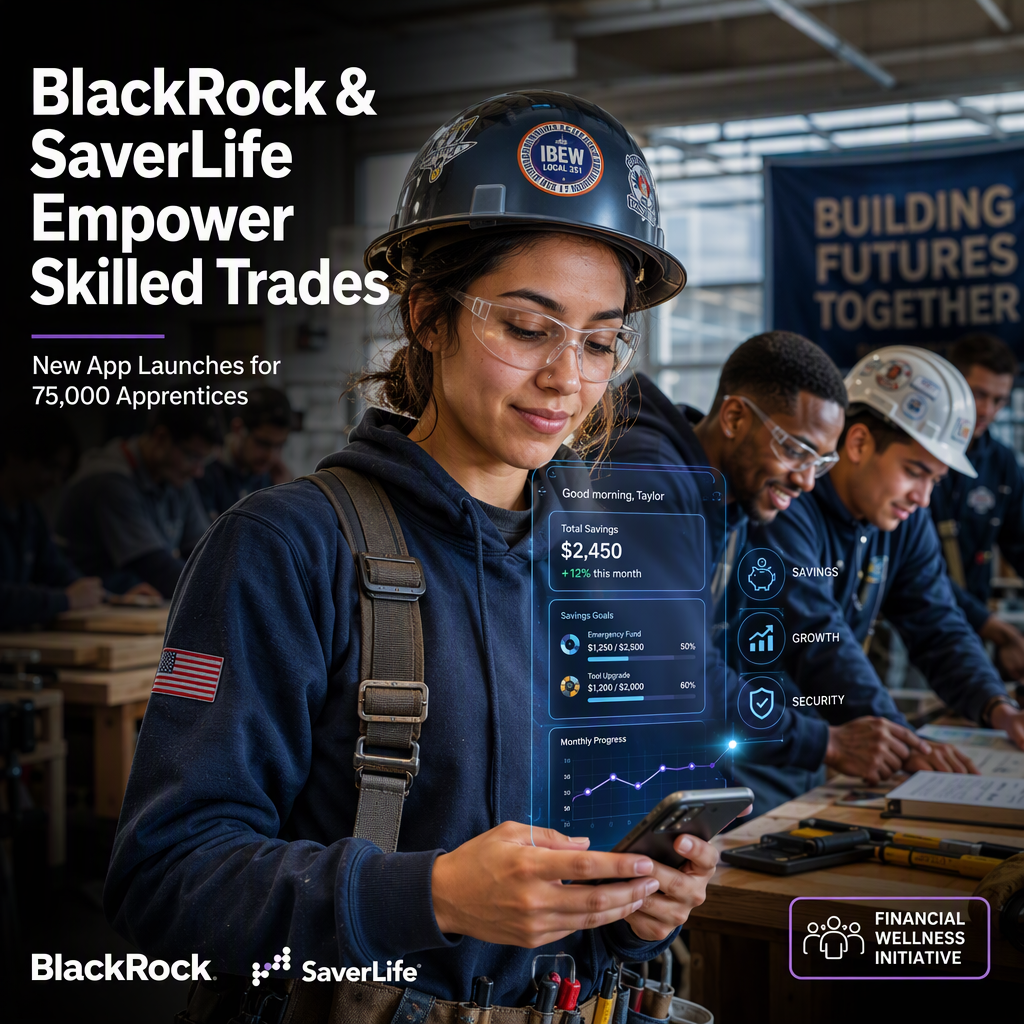BlackRock Partners with SaverLife to Launch Financial Wellness App for 75,000 Skilled Trades Apprentices