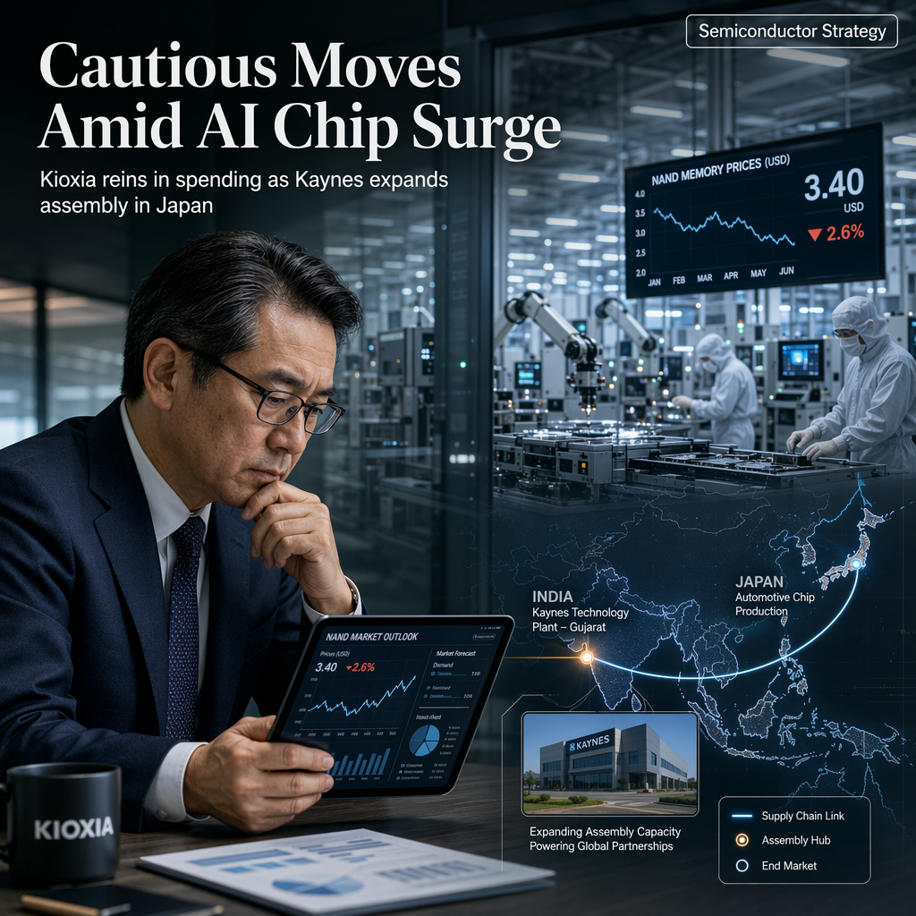 Kioxia Adopts Cautious Capex Strategy Amid AI Memory Boom as Kaynes Expands Chip Assembly in Japan