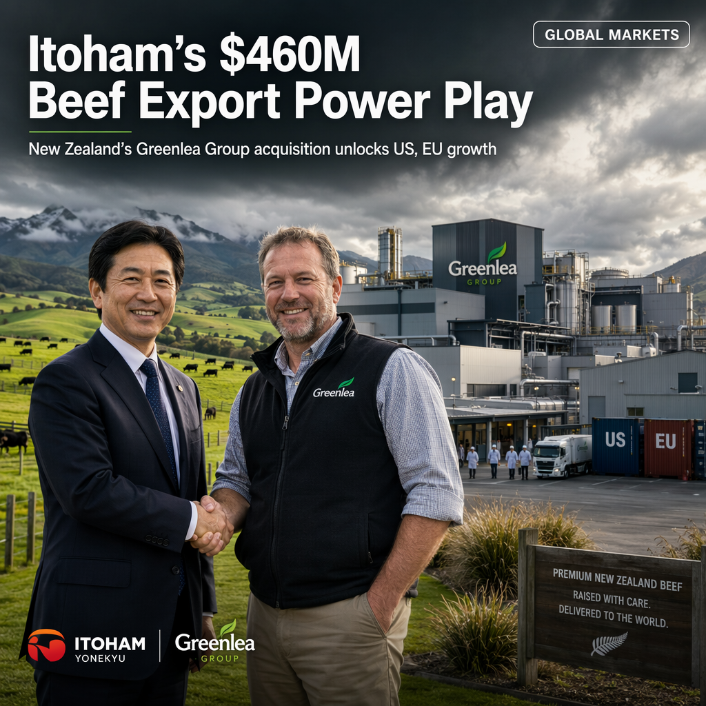 Itoham Yonekyu Acquires New Zealand’s Greenlea Group in $460 Million Deal to Boost Global Beef Exports