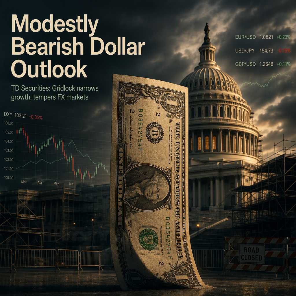 TD Securities Sees Modestly Bearish US Dollar Outlook Amid Congressional Gridlock
