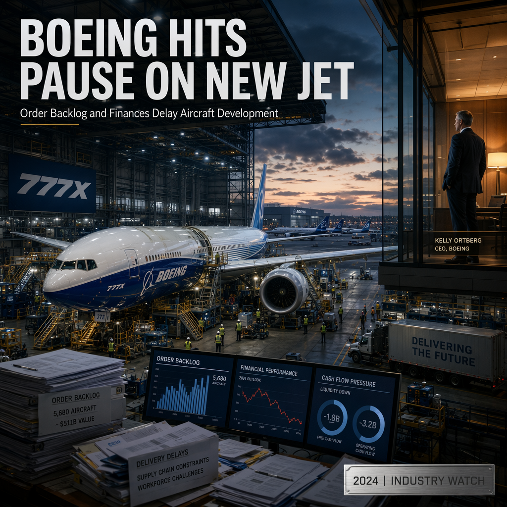 Boeing CEO Signals New Aircraft Development Delayed Amid Order Backlog and Financial Priorities