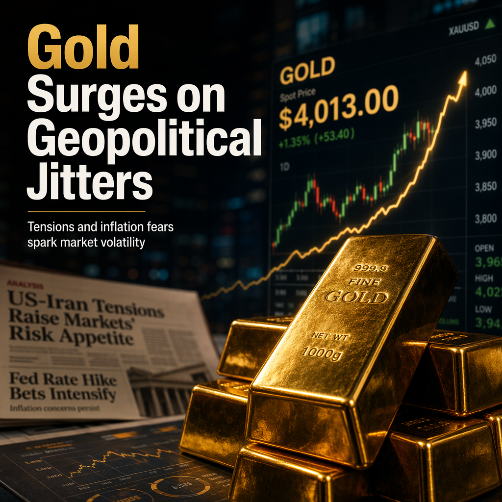 Gold Rises as US-Iran Tensions Fuel Inflation Fears and Fed Rate Hike Bets