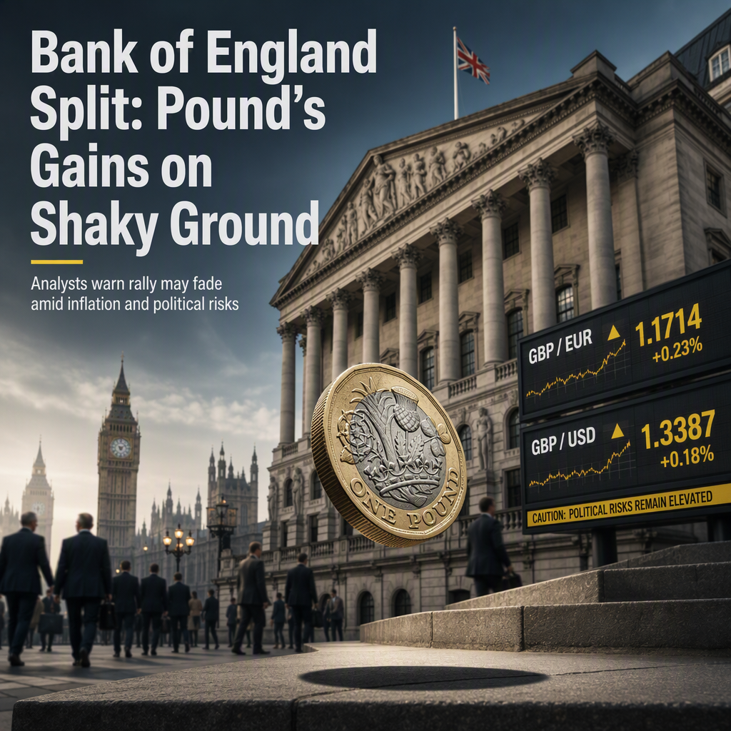 Bank of England Holds Rates Steady in 6-3 Split; Pound's Rally Seen as Short-Lived Amid Political Risks