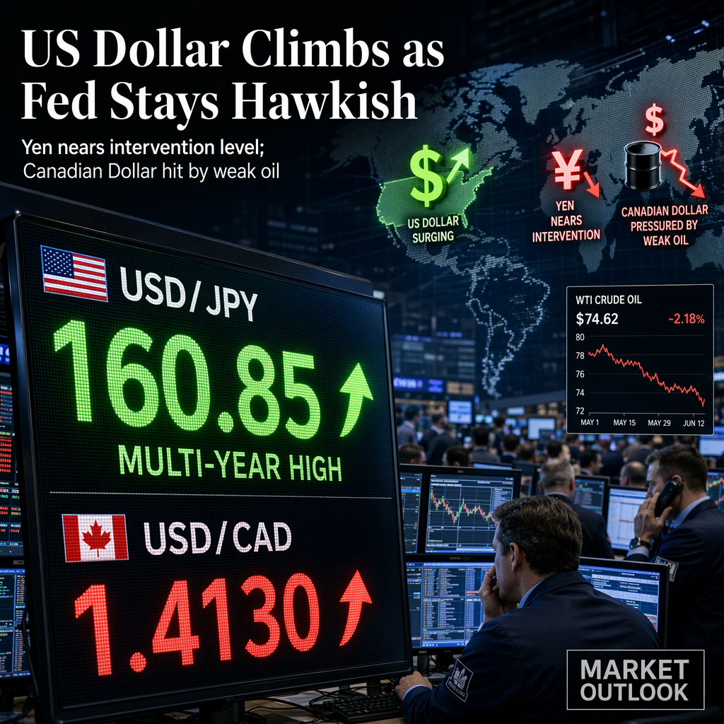 US Dollar Strengthens as Fed Signals Hawkish Stance; Yen Nears Multi-Year Lows, Canadian Dollar Pressured by Weak Oil