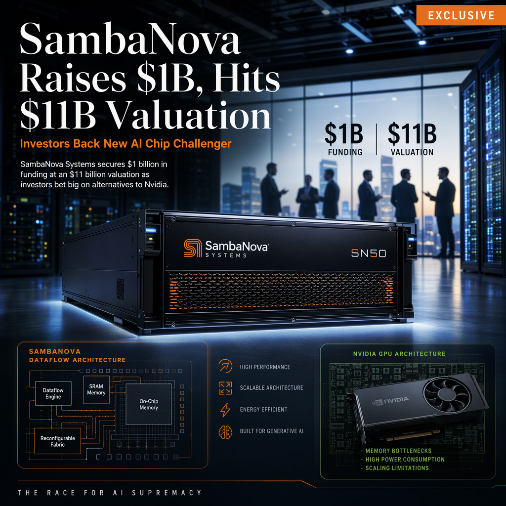 SambaNova Secures $1 Billion Funding, Hits $11 Billion Valuation as Investors Seek Nvidia Alternatives