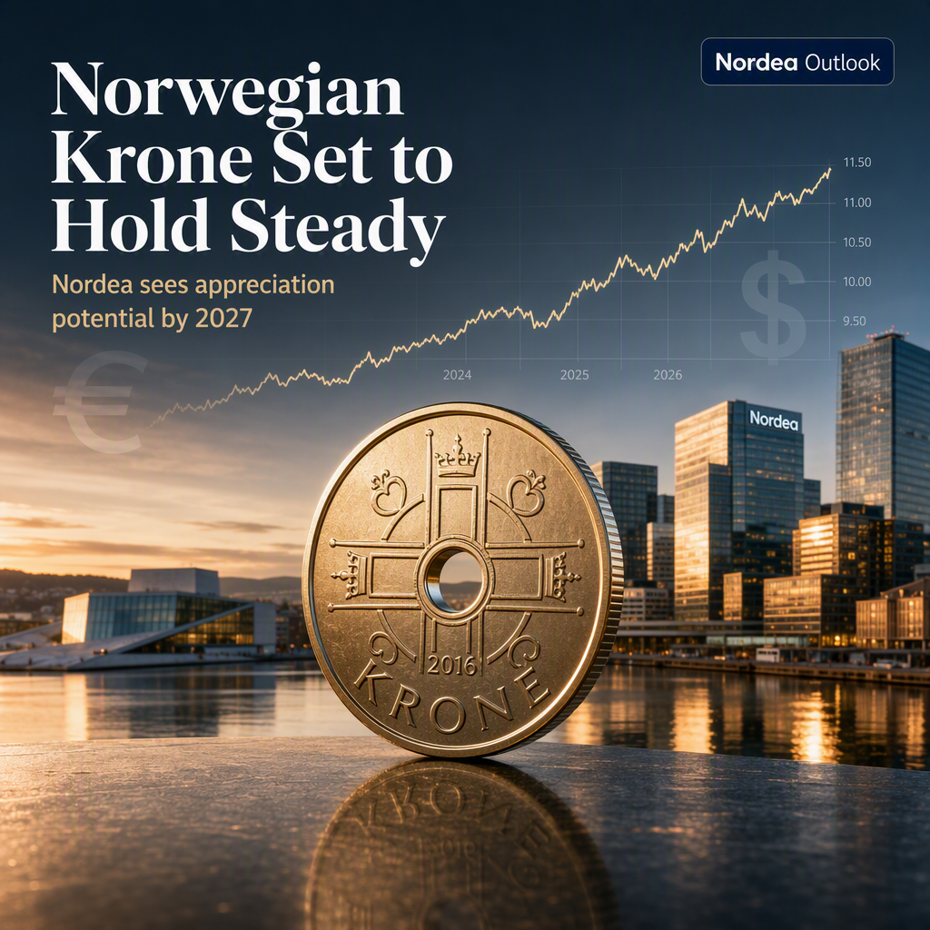 Nordea Expects Norwegian Krone to Stay Range-Bound Near-Term, Strengthen Against Euro by 2027