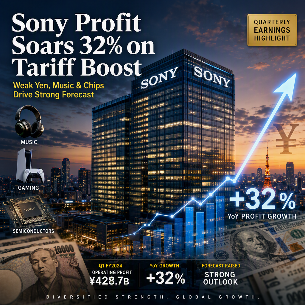 Sony Posts 32% Surge in Quarterly Profit, Raises Full-Year Forecast Amid Tariff Refunds and Weak Yen