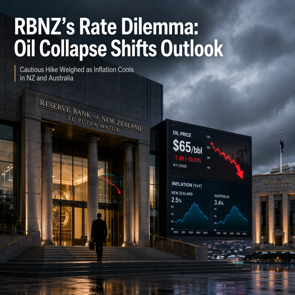 RBNZ Faces Finely Balanced Rate Hike Amid Oil Price Collapse; RBA Tightening Bets Weaken on Softer Australian Inflation