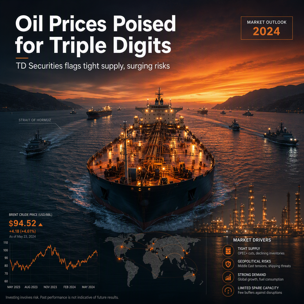 TD Securities Forecasts Brent Oil Prices May Surpass $100 Amid Tight Supply and Geopolitical Risks