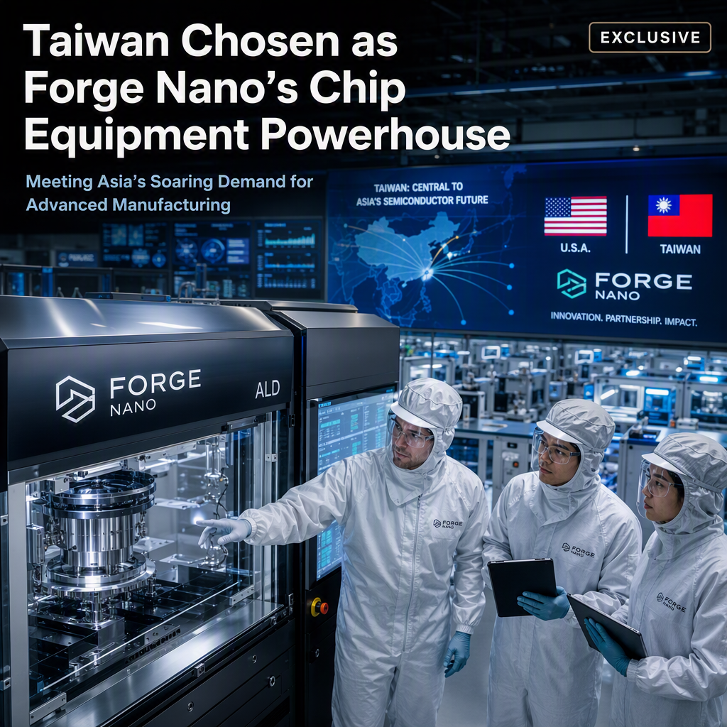 Forge Nano Selects Taiwan as Key Production Hub to Meet Surging Asian Demand for Advanced Chip Equipment
