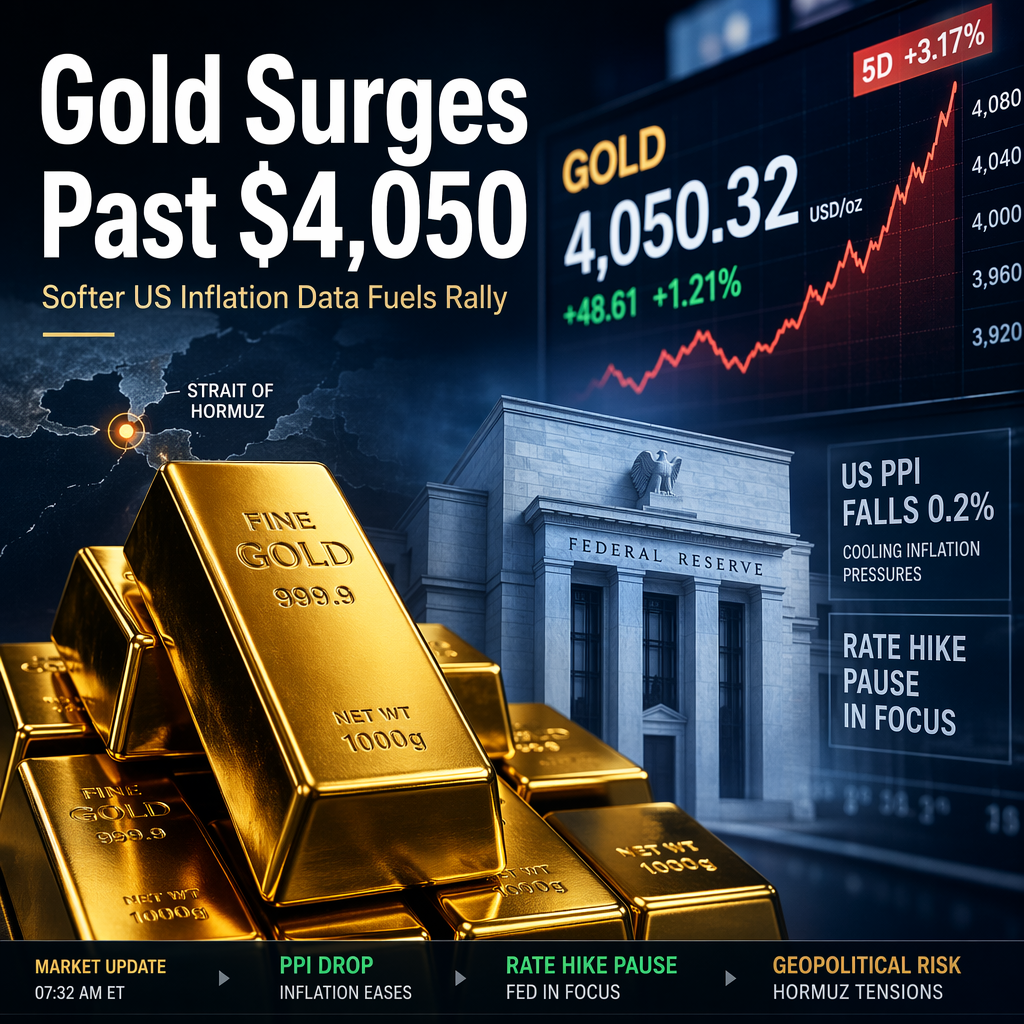 Gold Rises Above $4,050 as US PPI Falls, Easing Rate Hike Fears