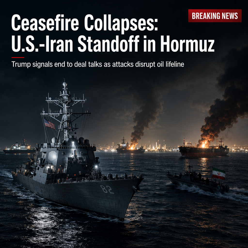 Trump Declares Iran Ceasefire 'Over' After Hormuz Attacks, Signals End to Deal Talks