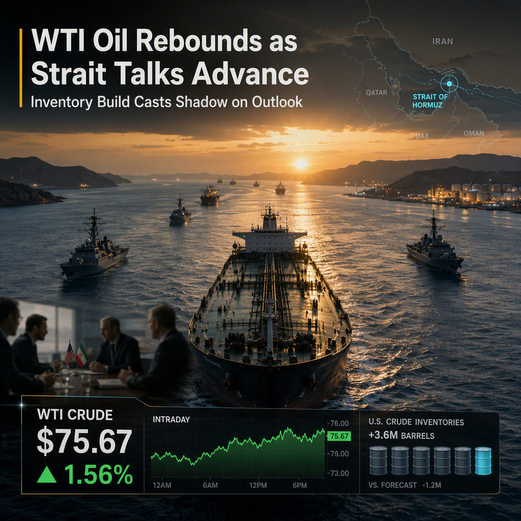 WTI Oil Rebounds Amid Diplomatic Progress on Strait of Hormuz, Inventory Build Weighs on Outlook