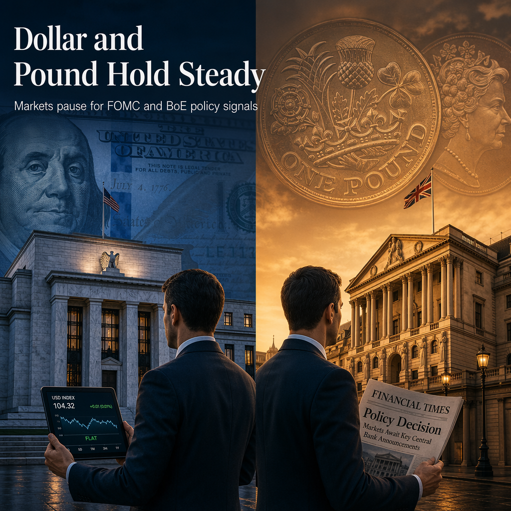 US Dollar and British Pound Trade Flat Ahead of FOMC and BoE Policy Decisions
