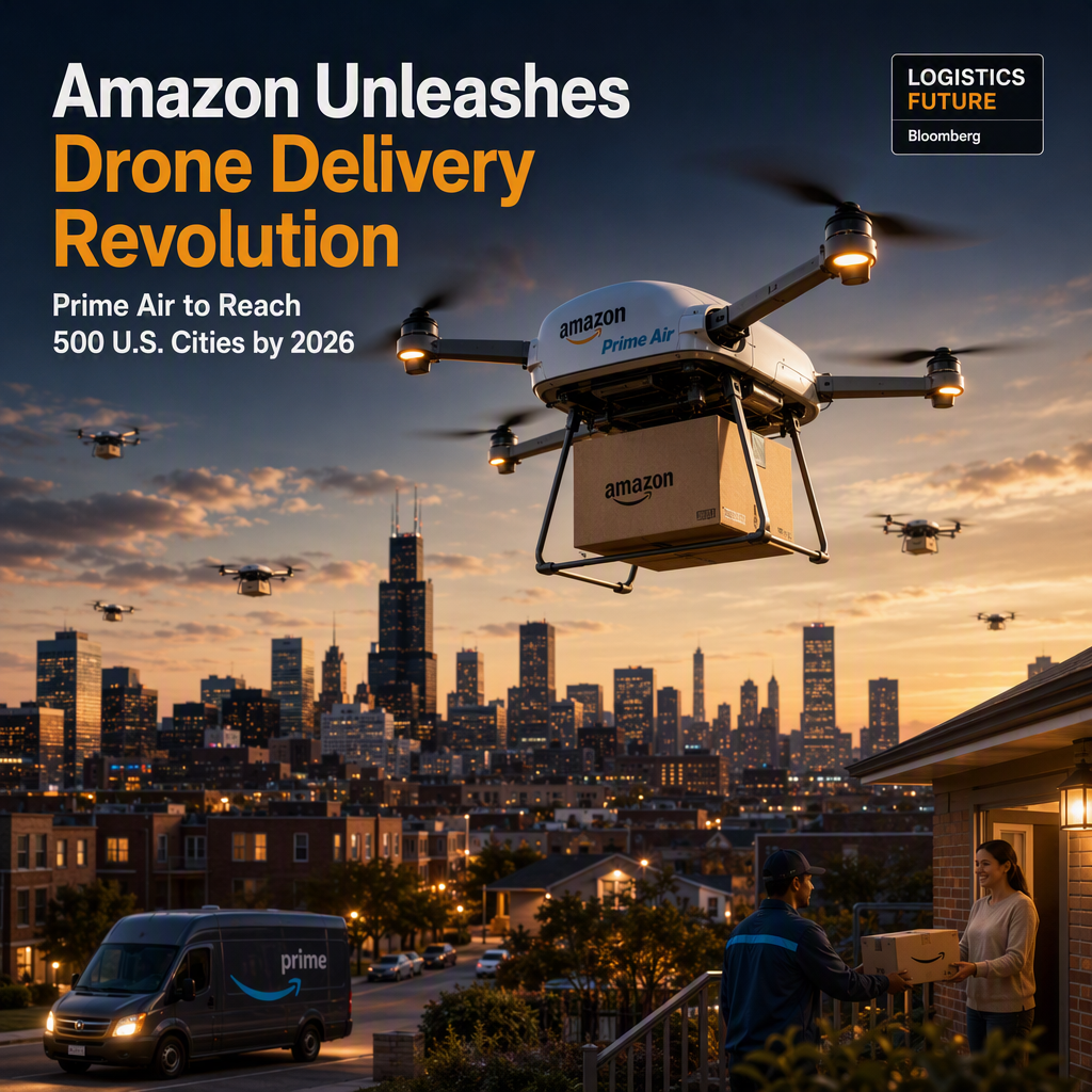 Amazon to Expand Prime Air Drone Delivery to Nearly 500 U.S. Cities by 2026