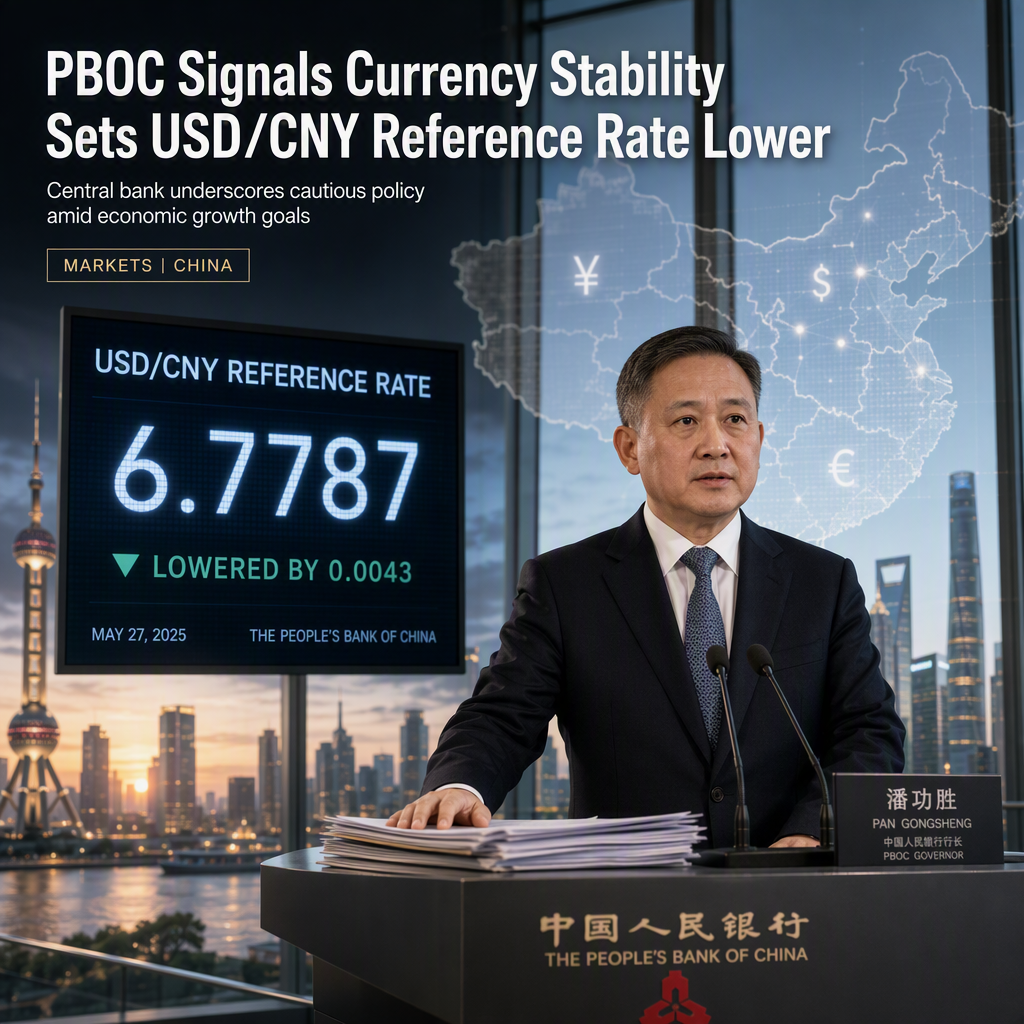 PBOC Sets USD/CNY Reference Rate Lower Than Previous Fix, Signaling Currency Stability Efforts