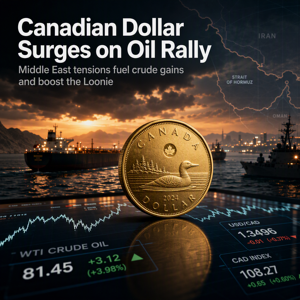 Canadian Dollar Holds Near Two-Month Highs as Oil Prices Rise Amid Middle East Tensions