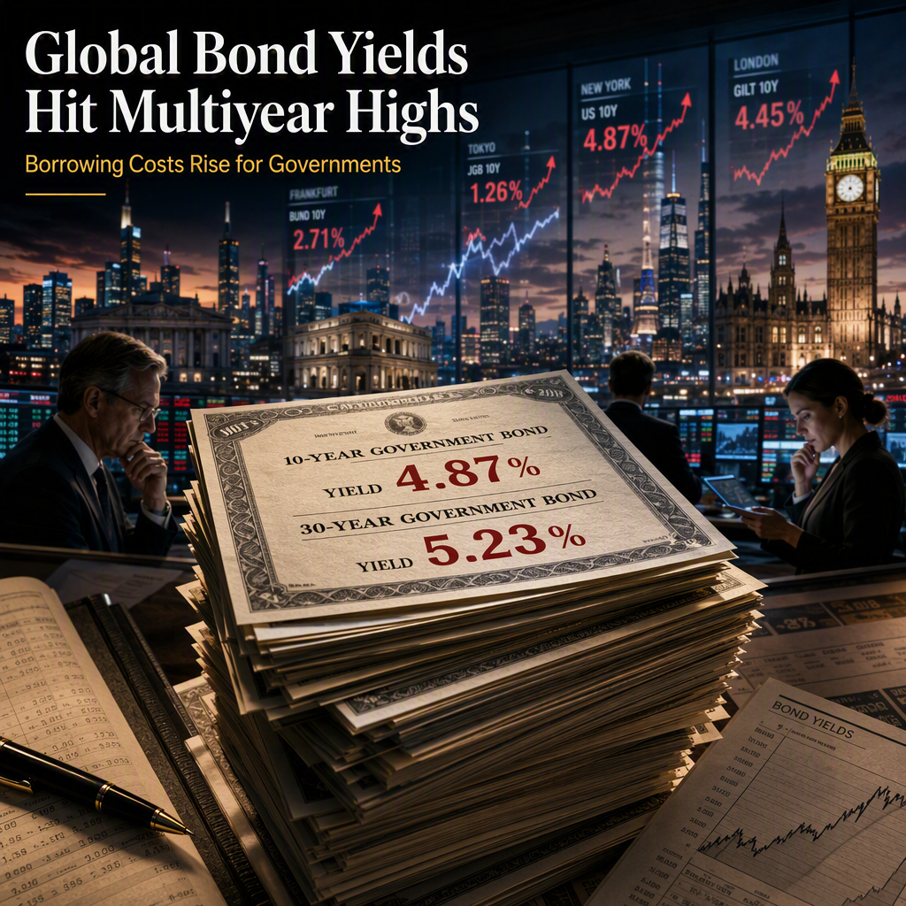 Global Bond Yields Surge to Multiyear Highs, Raising Borrowing Costs for Governments and Markets