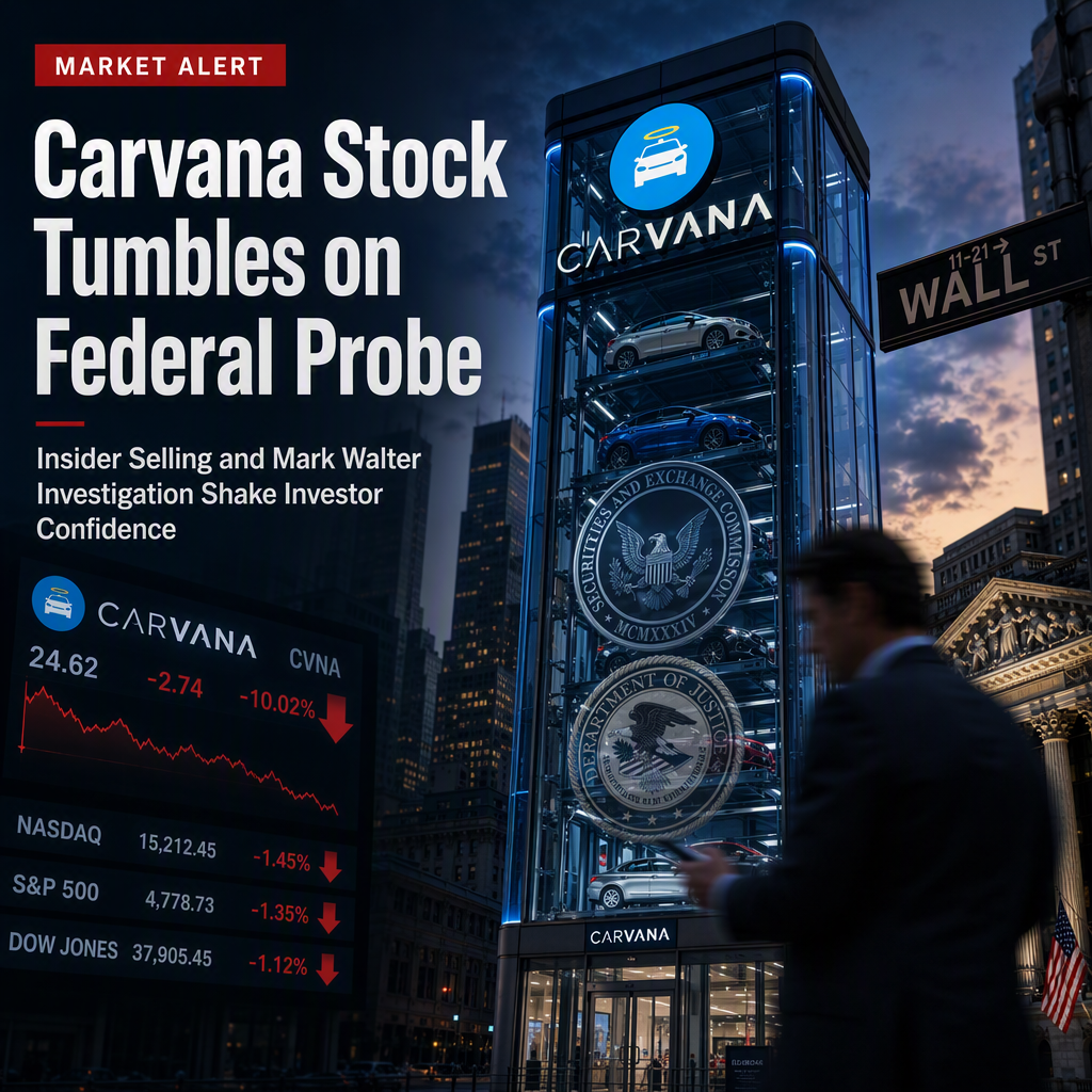 Carvana Shares Slide 10% Amid Mark Walter Federal Probe and Insider Selling