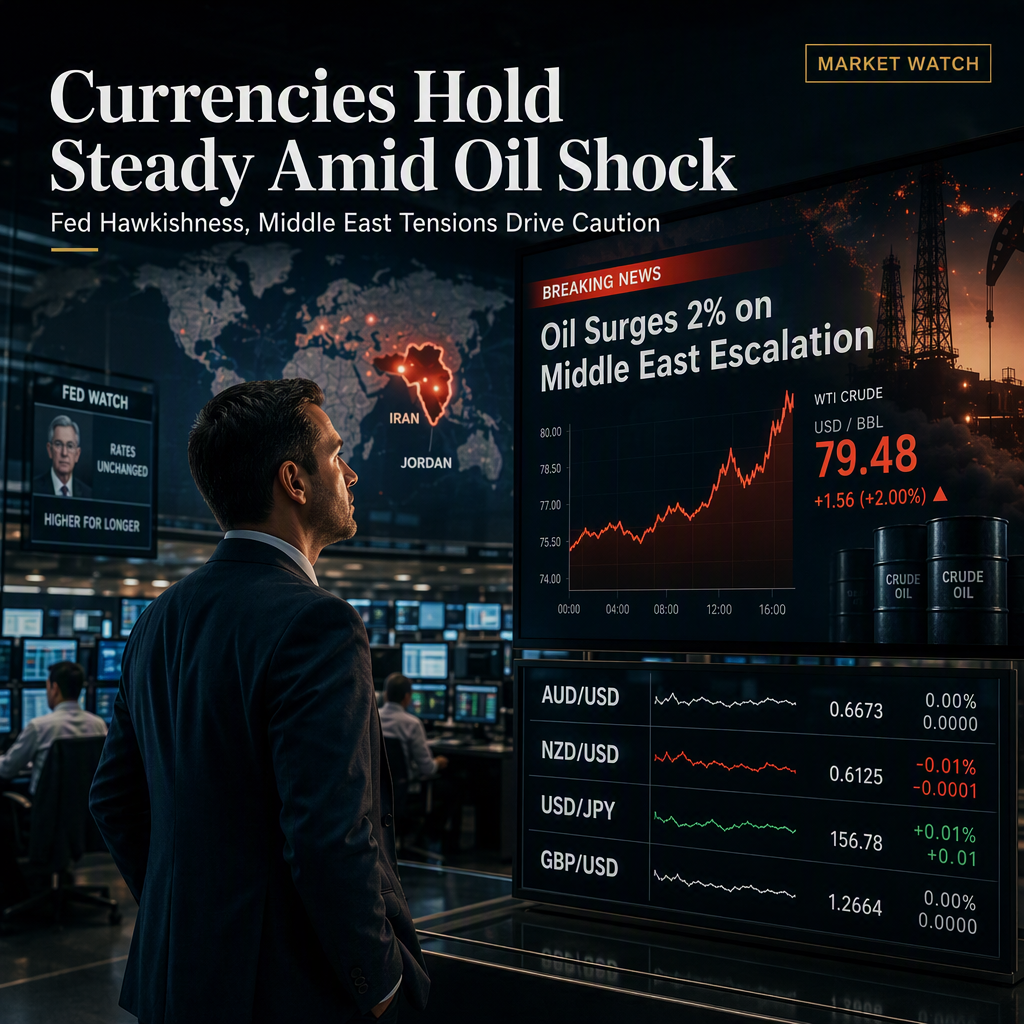 Middle East Tensions and Fed Hawkishness Keep Major Currencies Flat Amid Oil Spike