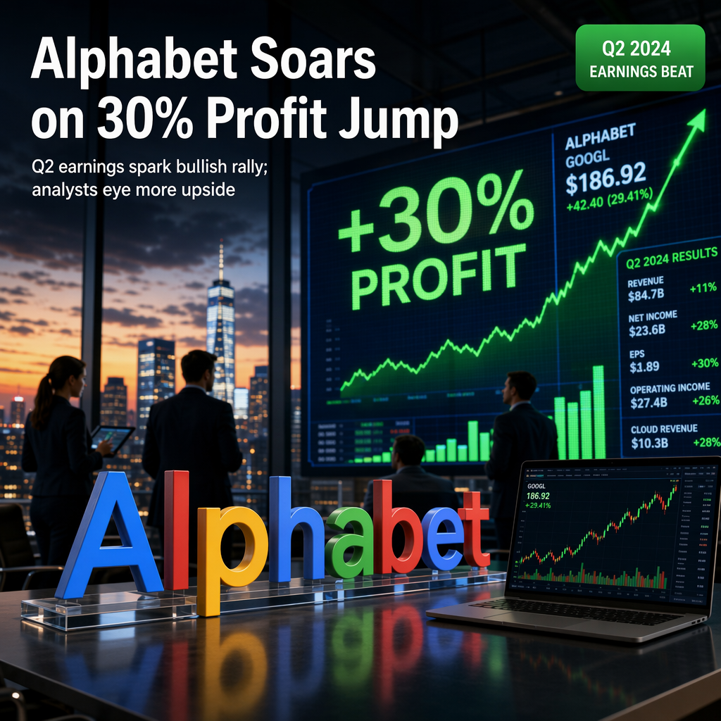 Alphabet Surges After Q2 Earnings Beat Expectations with 30% Profit Jump