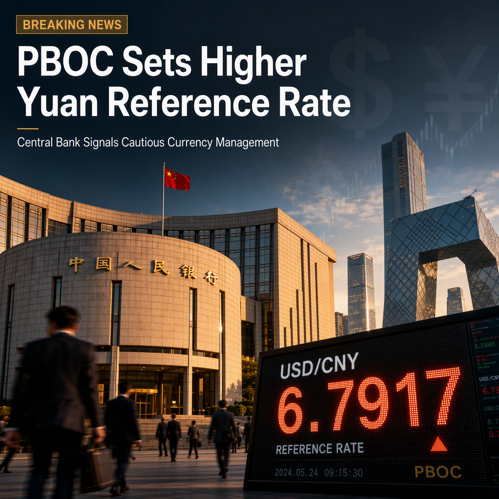 PBOC Sets Higher USD/CNY Reference Rate at 6.7917, Above Reuters Estimate