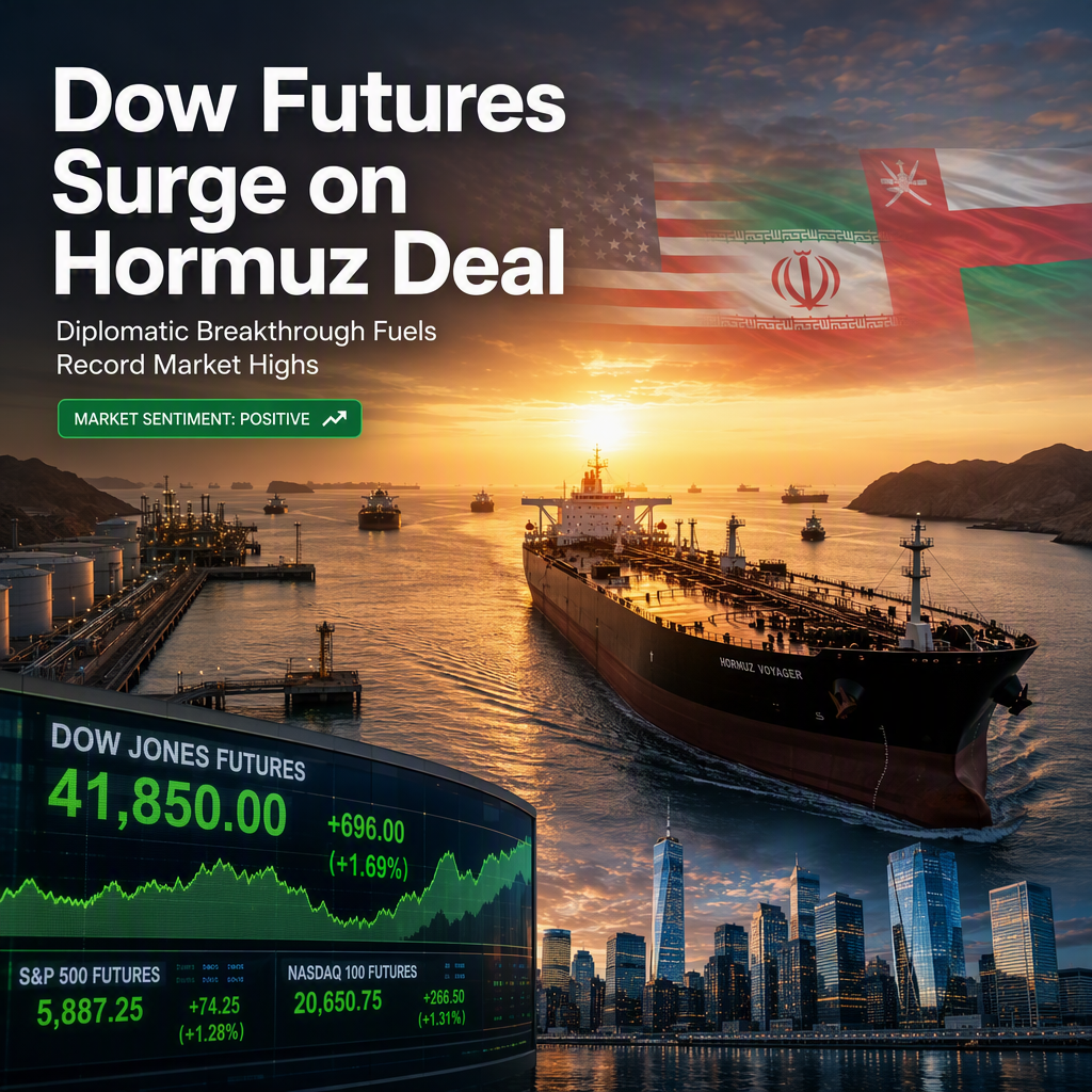 Dow Jones Futures Rise as US-Iran-Oman Deal to Reopen Strait of Hormuz Nears