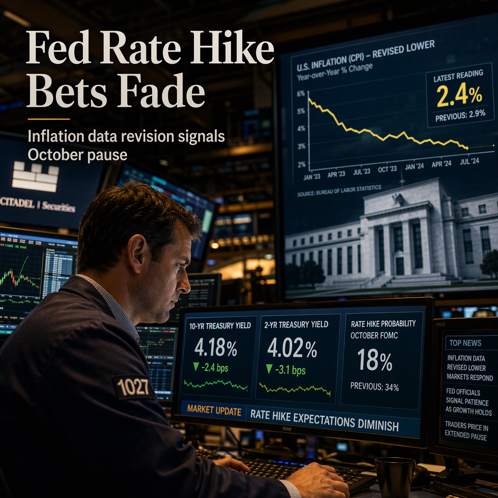 US Rate Hike Expectations Diminish After Inflation Data Revision Signals October Pause