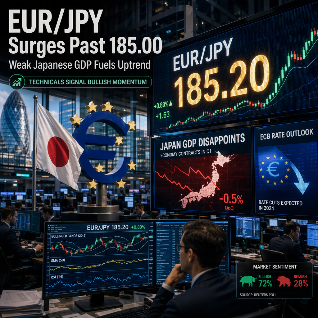 EUR/JPY Rises Above 185.00 as Weak Japanese GDP and Bullish Technicals Support Uptrend