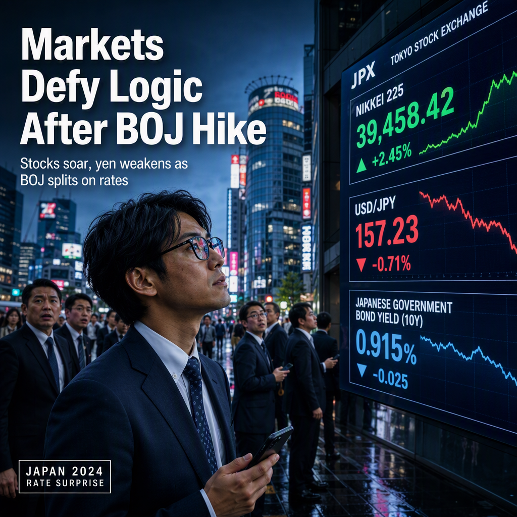 Japan's Markets Defy Expectations After BOJ Rate Hike to 31-Year High