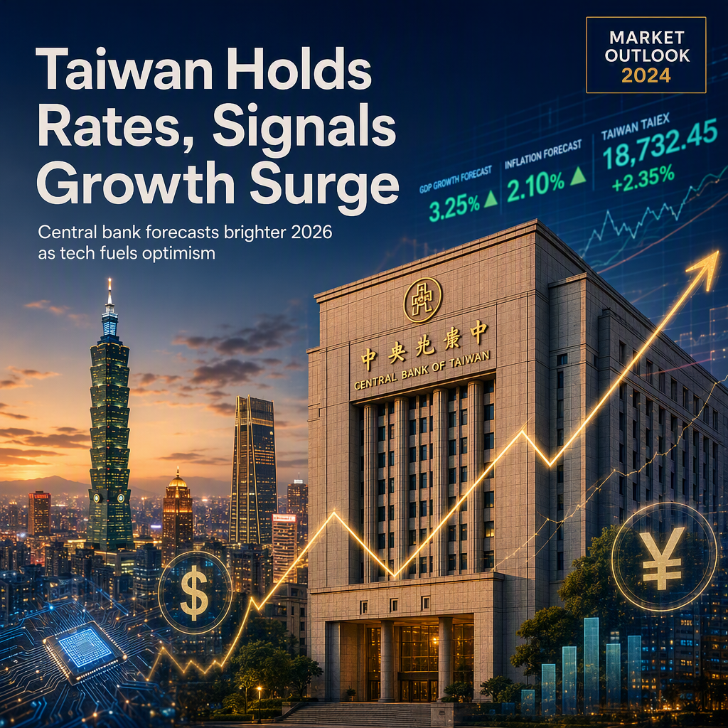 Taiwan's Central Bank Holds Rates Steady, Raises 2026 Growth and Inflation Forecasts Amid Equity Flow Focus