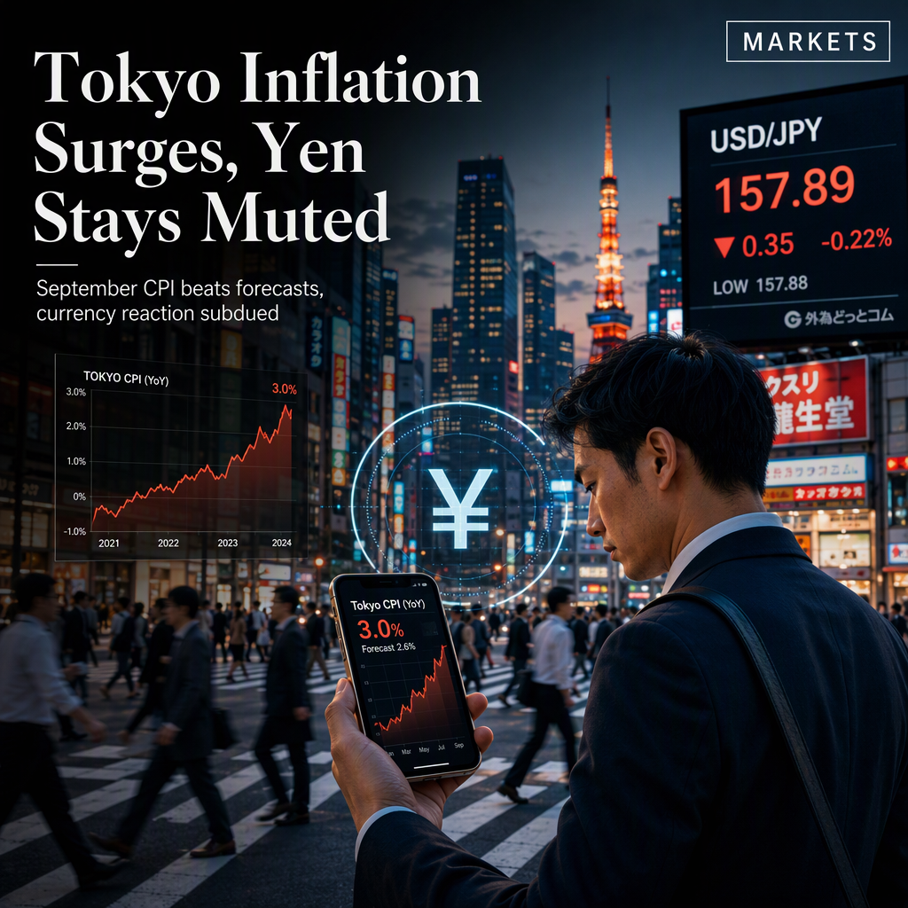 Tokyo Inflation Surges to 2.7% in September, Yen Gains Modestly Despite Strong Data