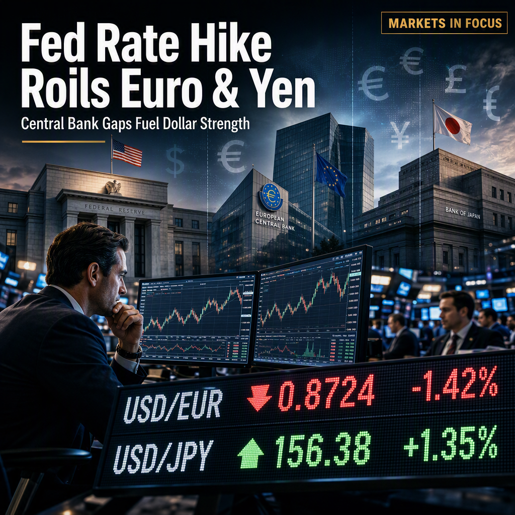 Fed Rate Hike Triggers Sharp Moves in Euro and Yen as Central Bank Gaps Persist