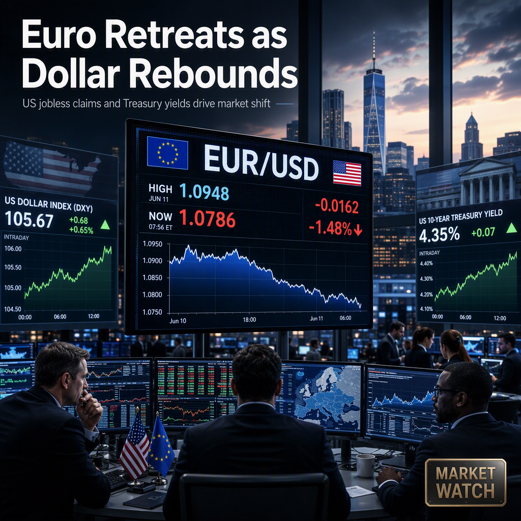 Euro Retreats from Three-Month High as US Dollar Recovers on Strong Jobless Claims Data