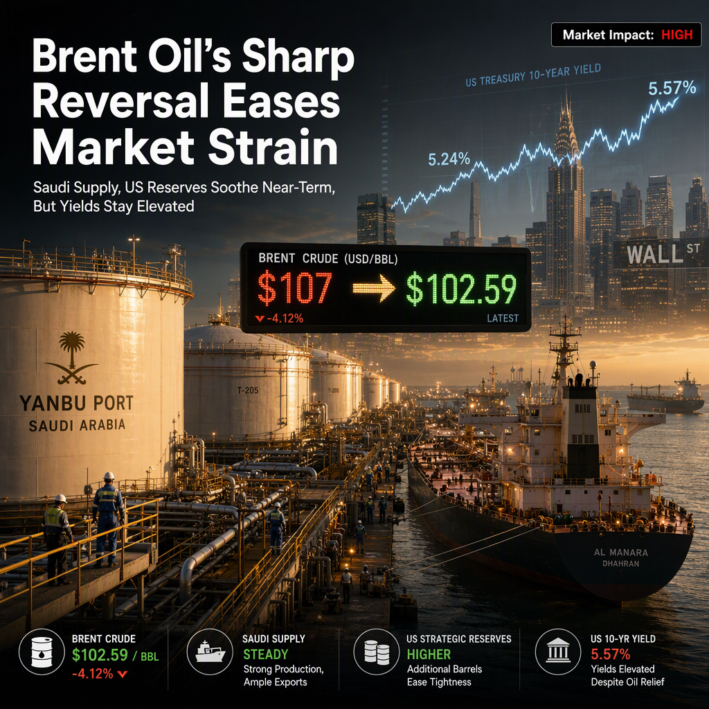 Brent Oil Prices Reverse Amid Supply Relief, Impacting US Treasury Yields