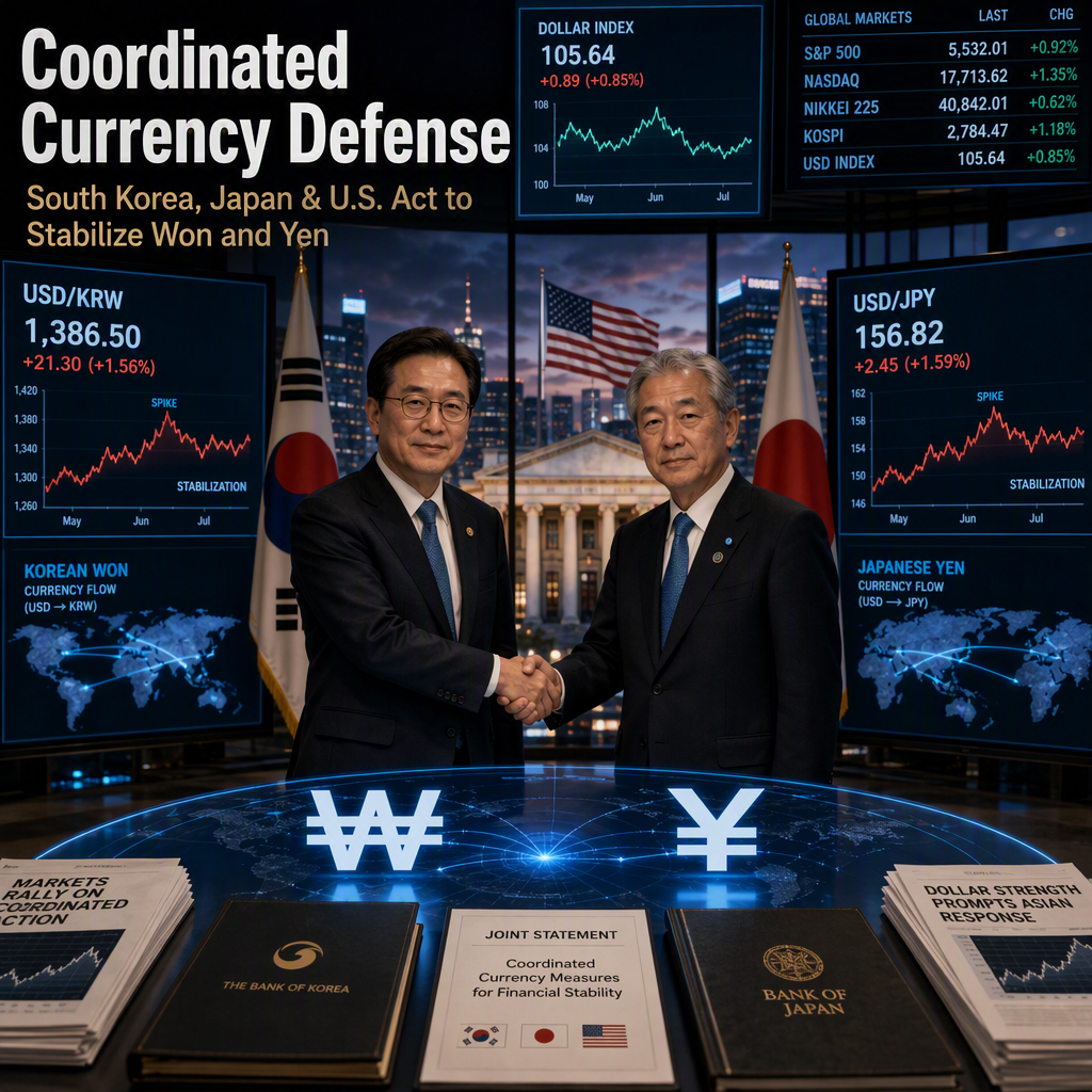 South Korea and Japan Coordinate Currency Interventions Amid Dollar Strength, U.S. Supports Yen via Repo Facility