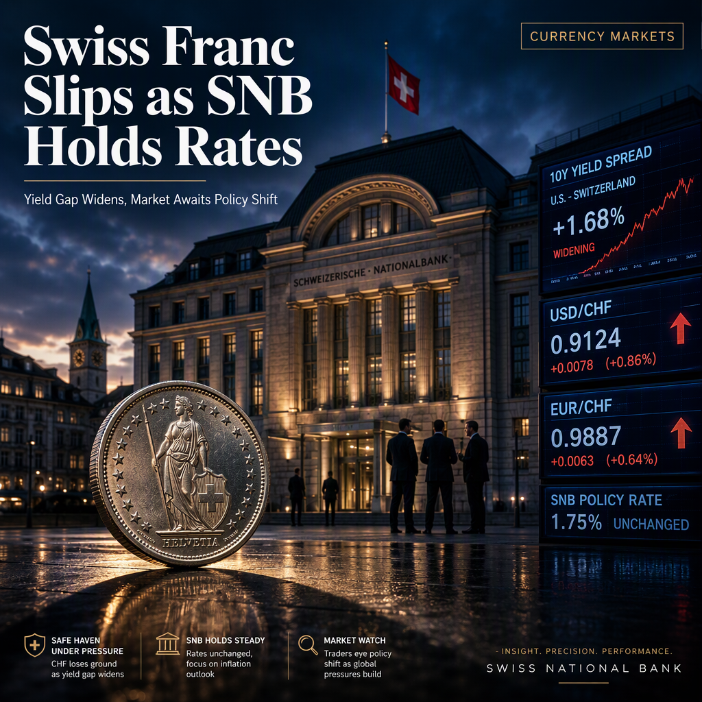 Swiss Franc Underperforms as SNB Holds Rates Steady, Yield Gap Widens