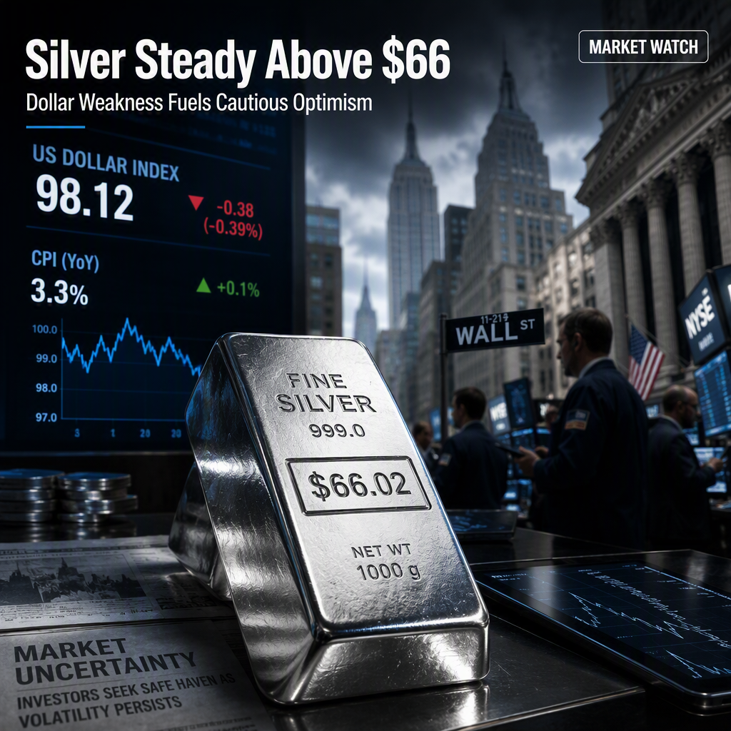 Silver Holds Steady Above $66 Amid US Dollar Weakness and Market Uncertainty