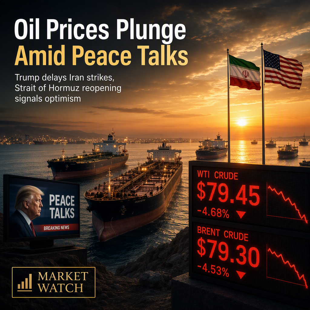 Oil Prices Plunge as Trump Delays Iran Strikes and Signals Potential Peace Talks
