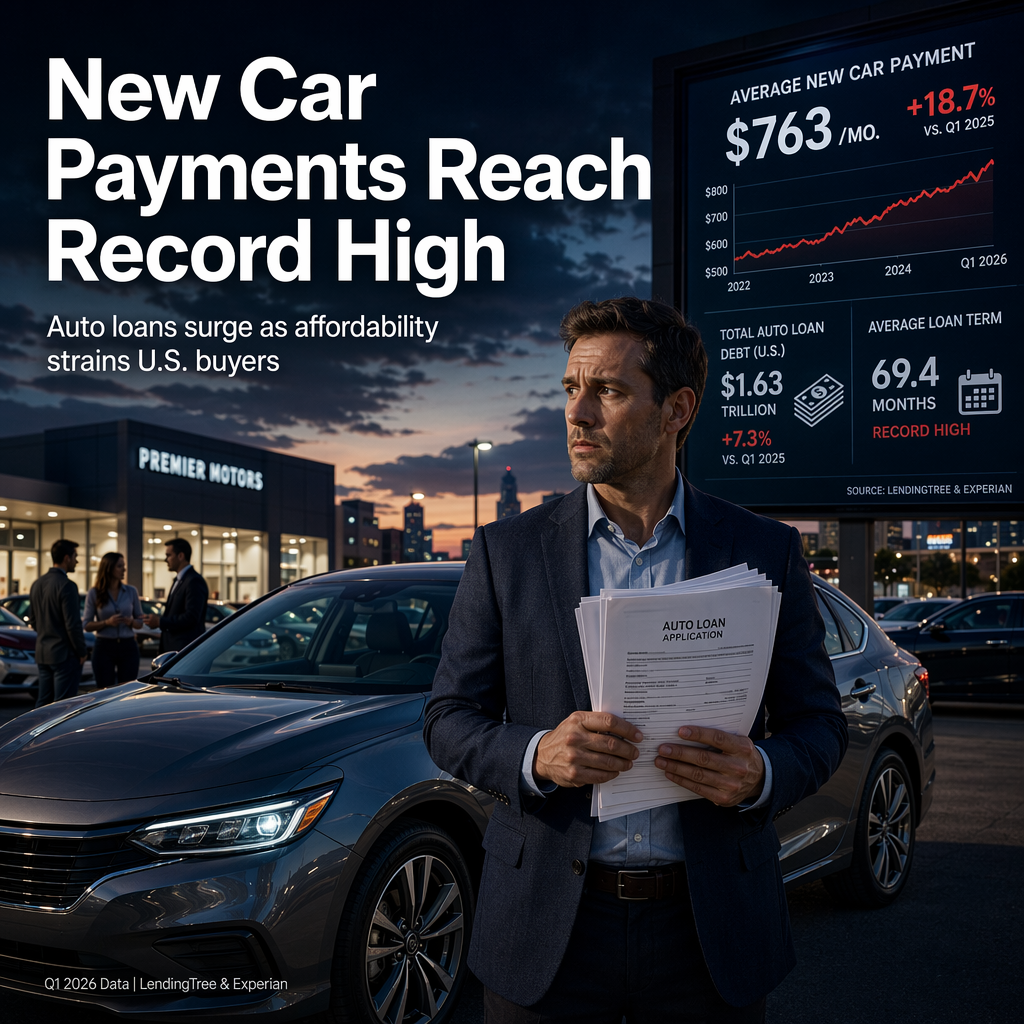 Average New Car Payment Hits Record High Amid Rising Auto Loan Debt in the U.S.