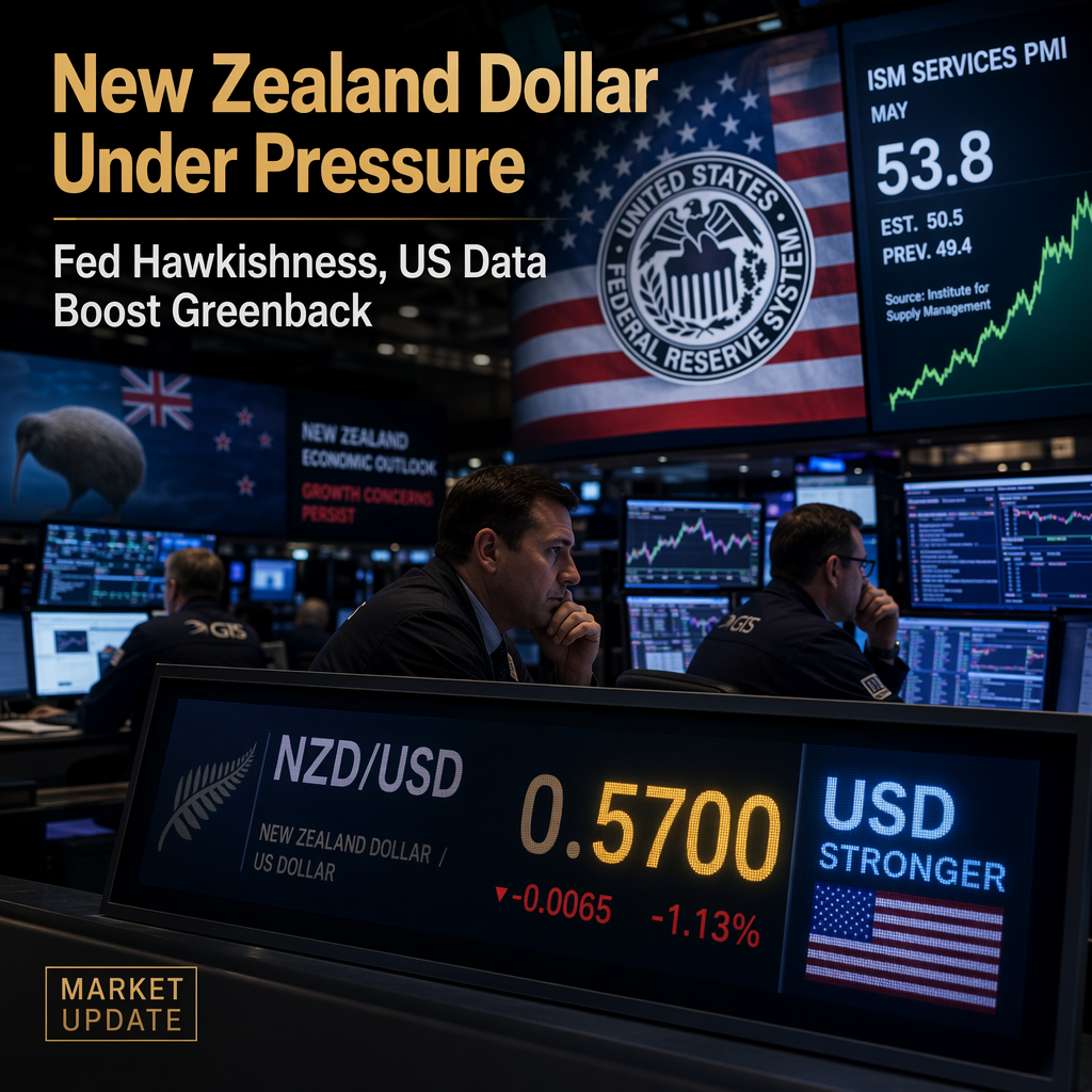 New Zealand Dollar Pressured as Fed Maintains Hawkish Stance, US Services Data Supports Greenback