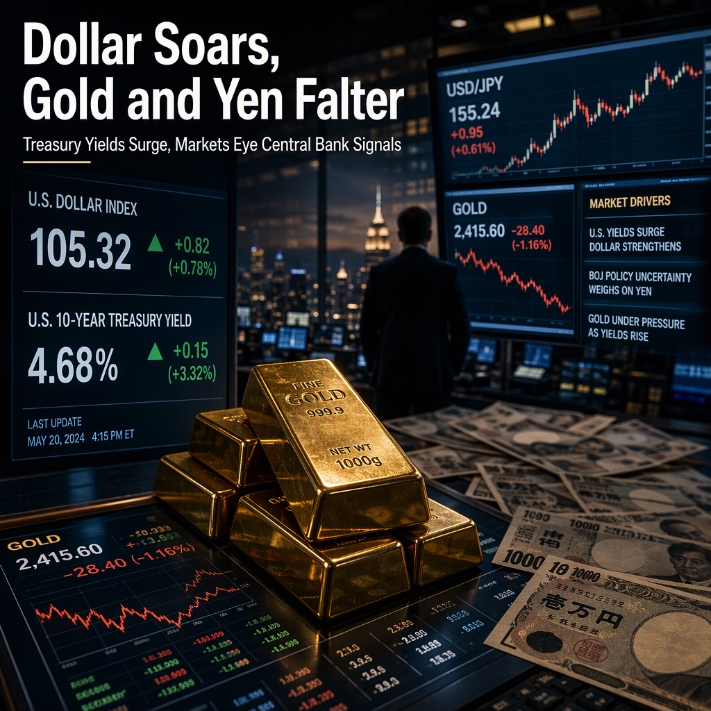 US Dollar Strengthens as Treasury Yields Surge, Pressuring Gold and Japanese Yen