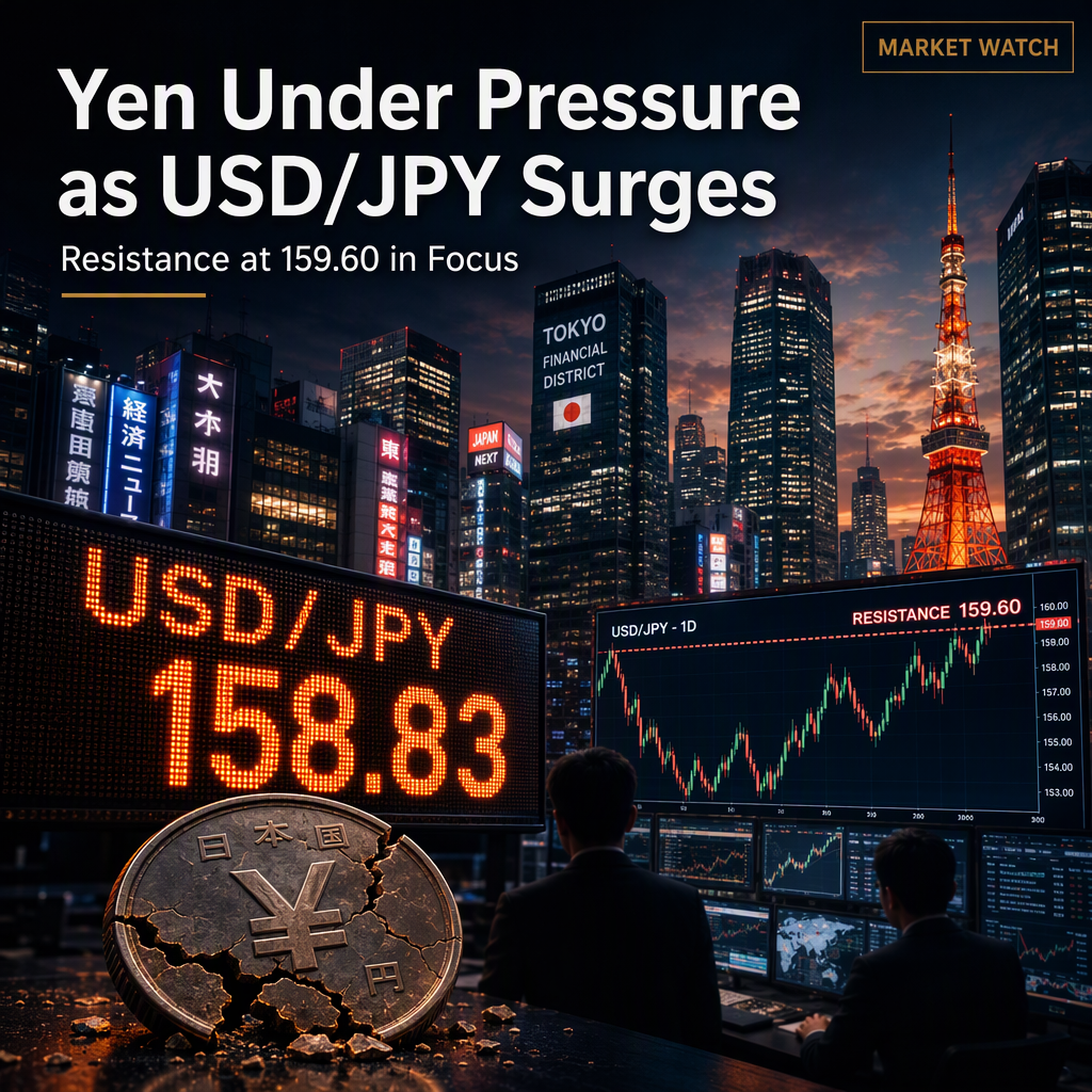 Japanese Yen Under Pressure as USD/JPY Approaches Key Resistance at 159.60