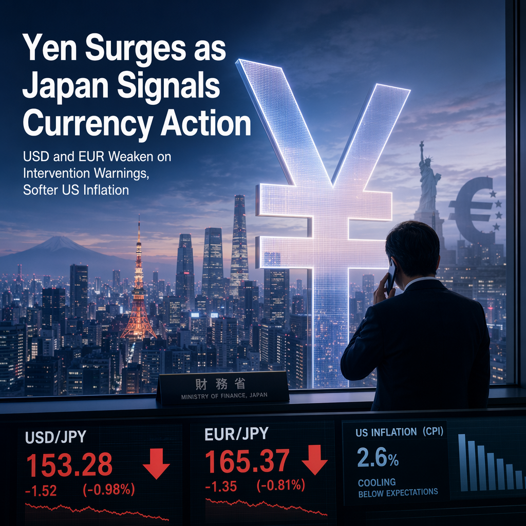 Japanese Yen Strengthens Amid Intervention Warnings and Cooling US Inflation, Pressuring USD and EUR Crosses