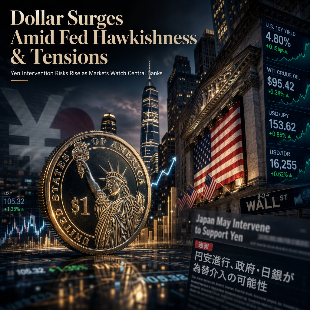 US Dollar Strengthens on Fed Rate Hike Bets and Geopolitical Tensions; Yen Intervention Risk Looms
