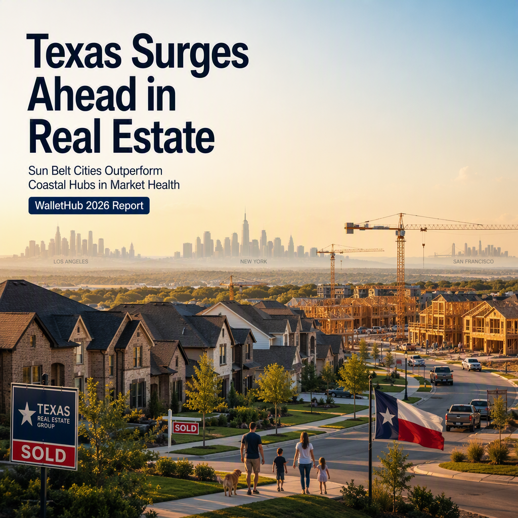 Texas Cities Lead U.S. Real Estate Markets as Coastal Hubs Lag, WalletHub Report Finds